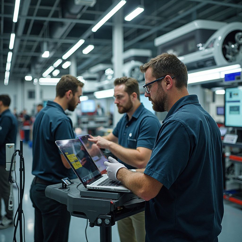 Equipo de expertos en vehículos eléctricos